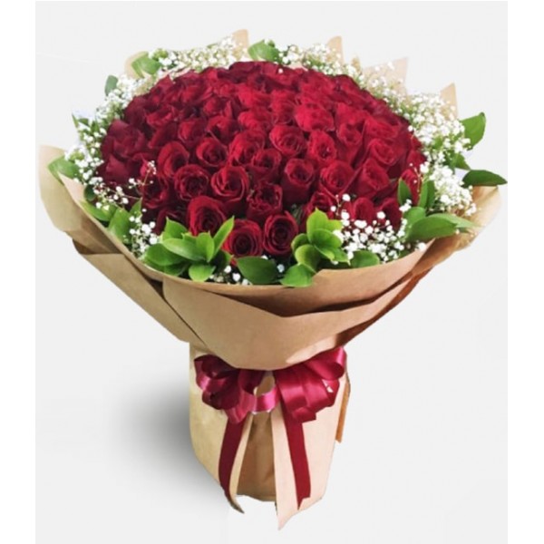 101 Kırmızı Gül Buketi